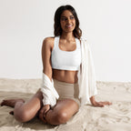 NURU SACRED WHITE SPORTS BRA - Glow By Hellen
