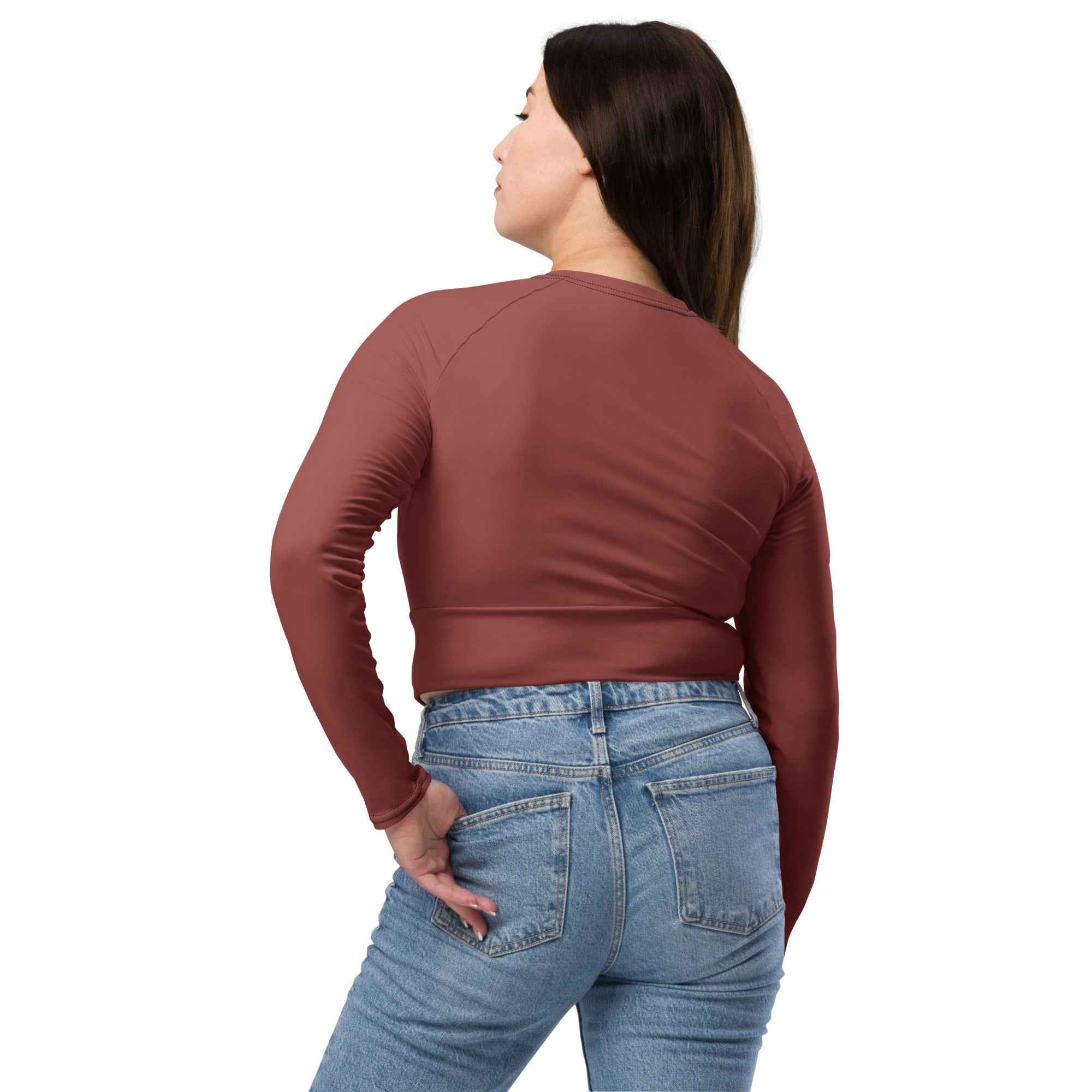 NURU TERRACOTTA LONG SLEEVE CROP TOP Secondary image