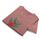 NURU CAMELLIA V-NECK RITUAL TEE - Glow By Hellen