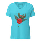 NURU CAMELLIA V-NECK RITUAL TEE - Glow By Hellen